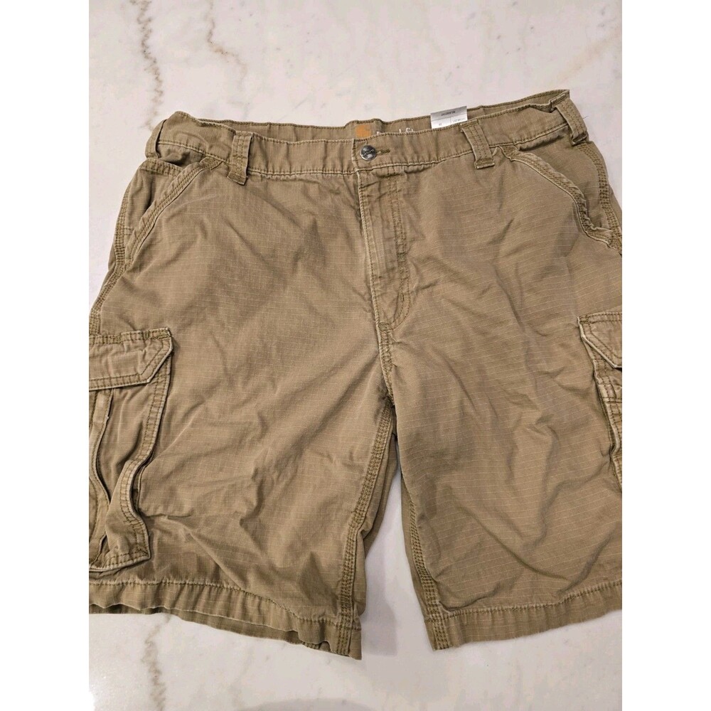 Lot of 2 Carhartt Ripstop Mens Size 38 Shorts Gray and Khaki Relaxed Fit Outdoor - Picture 2 of 11